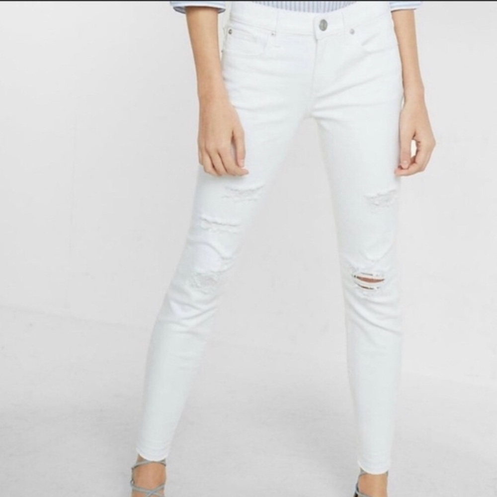 Express Mid-Rise White Jean Leggings